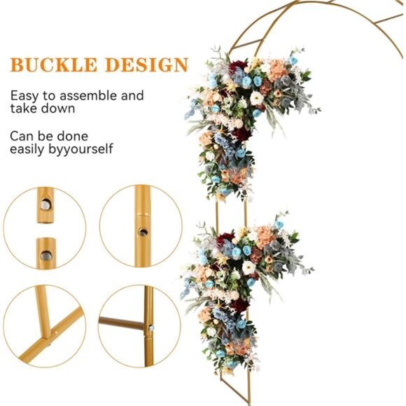 7.8ft Backdrop Stand-Balloon Arch Kit,Stable BalloonArch Frame,Metal WeddingArch - Picture 3 of 8